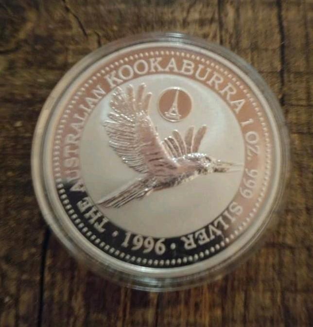 Kookaburra 1 oz zilveren munt 1996 privy, Postzegels en Munten, Munten | Oceanië, Zilver, Ophalen of Verzenden