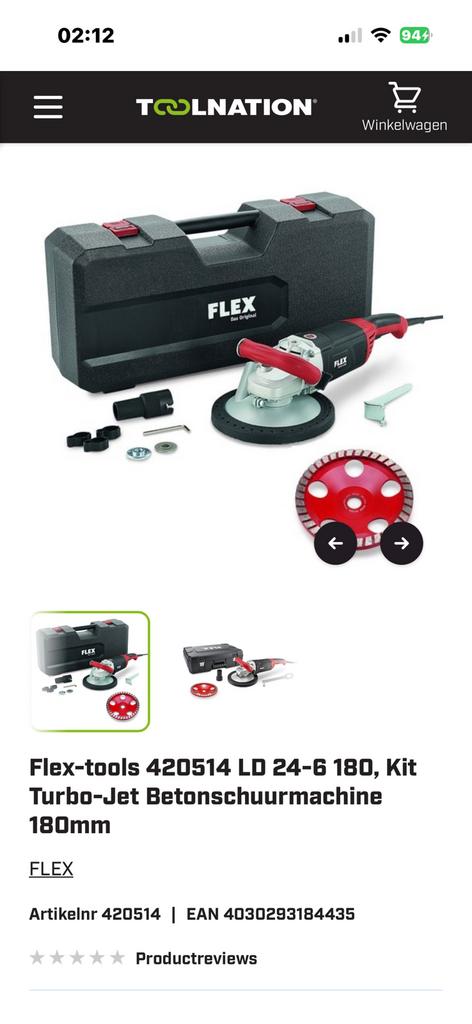 FLEX BETONSCHUURMACHINE IZGS, Doe-het-zelf en Verbouw, Gereedschap | Schuurmachines, Ophalen of Verzenden, Zo goed als nieuw, 1200 watt of meer