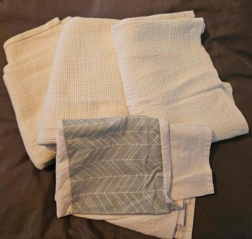 Lakentjes en dekentjes voor co-sleeper, Ophalen of Verzenden, Wit, Jongetje of Meisje