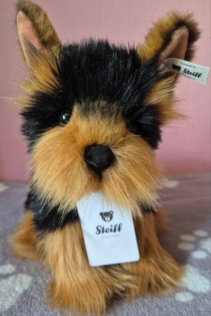 Steiff herkules yorkshire terrier hond knuffel NIEUW, Overige merken, Overige karakters, Nieuw, Zwart