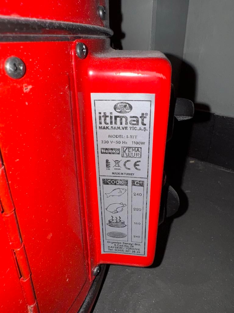 Itimat I-11T Mini Oven/Grill - Rood, 1100W, Witgoed en Apparatuur, Ovens, Minder dan 45 cm, Gebruikt, Ophalen of Verzenden, Oven met grill