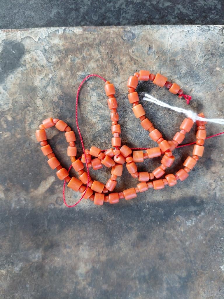 zelf ketting afmaken BLOEDKORAAL  57 cm,zonder slotje, Sieraden, Tassen en Uiterlijk, Kettingen, Verzenden, Rood, Steen of Mineraal