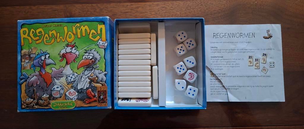 Regenwormen spel compleet, Ophalen of Verzenden, Gebruikt