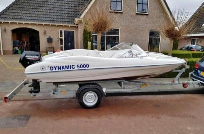 Toerboot Dynamic 5000 bj 2004 met Mercury 20 PK bj 2020, Ophalen, Gebruikt, Minder dan 70 pk, 3 tot 6 meter