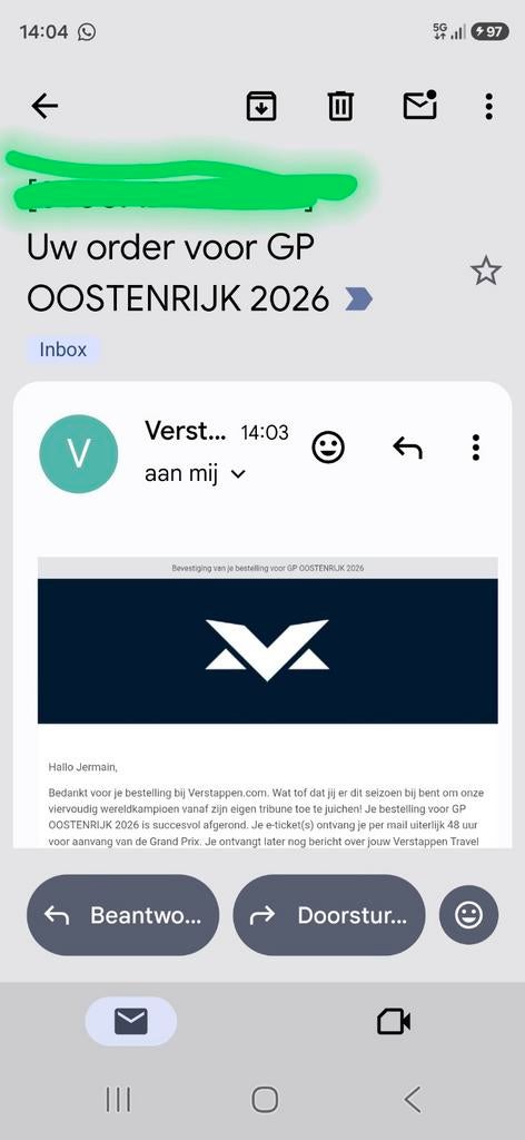 F1 Kaarten alleen ophalen