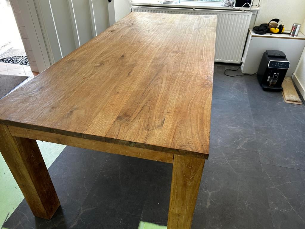 Teak tafel, Ophalen, 200 cm of meer, 50 tot 100 cm, Zo goed als nieuw