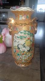 Grote Chinese of Japanse vaas voor sierbloemen goudspikkels, Ophalen of Verzenden