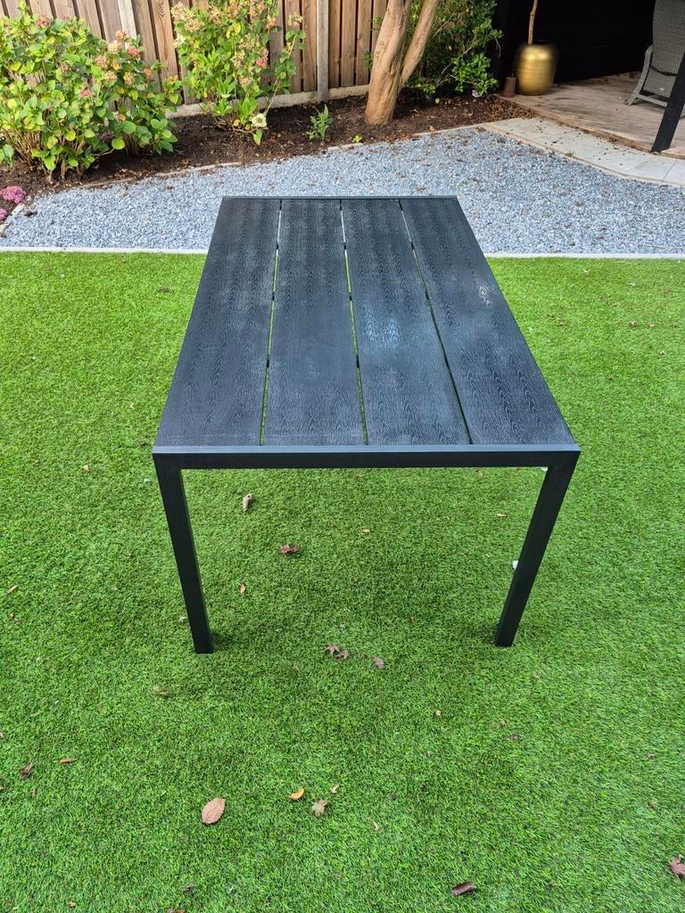 Tuintafel zwart 90x150, Ophalen of Verzenden, Rechthoekig, Aluminium