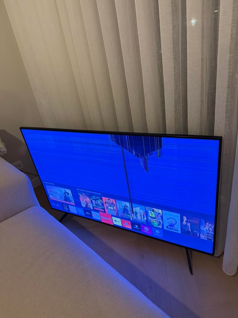 Samsung tv 55 inch barst op beeldscherm, Audio, Tv en Foto, Televisies, Ophalen of Verzenden