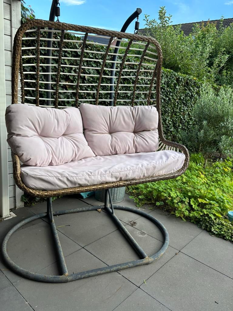 Schommelstoel / Schommelbank voor 2 personen, Tuin en Terras, Tuinbanken, Ophalen, Gebruikt, Kunststof, Schommelbank