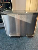 Duo prullenbak met pedaal, Ophalen, Gebruikt, Met pedaal, 50 tot 75 cm