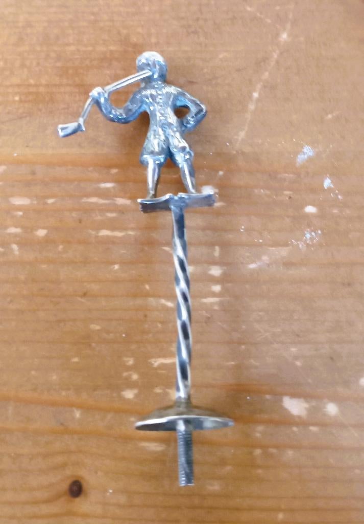 Zilveren mannetje met pijp, Ophalen of Verzenden, Zilver