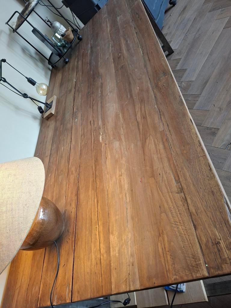 Gebruikt als computer tafel/ side table/eettafel industriële, Ophalen of Verzenden, Rechthoekig, 50 tot 100 cm