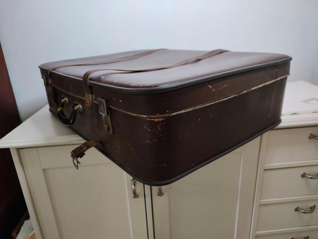 K466 VINTAGE jaren 60 koffer van geperst karton, Overige materialen, Gebruikt, -, Ophalen of Verzenden