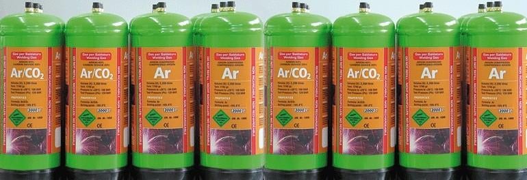 Gasfles  ARGON of ARGON/ CO2 - 2,2 L – 100 bar, Ophalen of Verzenden, Nieuw