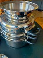 iCook 8L Pannenset Stoompan, Rasp & Warmhoudschaal, Huis en Inrichting, Keuken | Potten en Pannen, Verzenden, Rvs, Pannenset