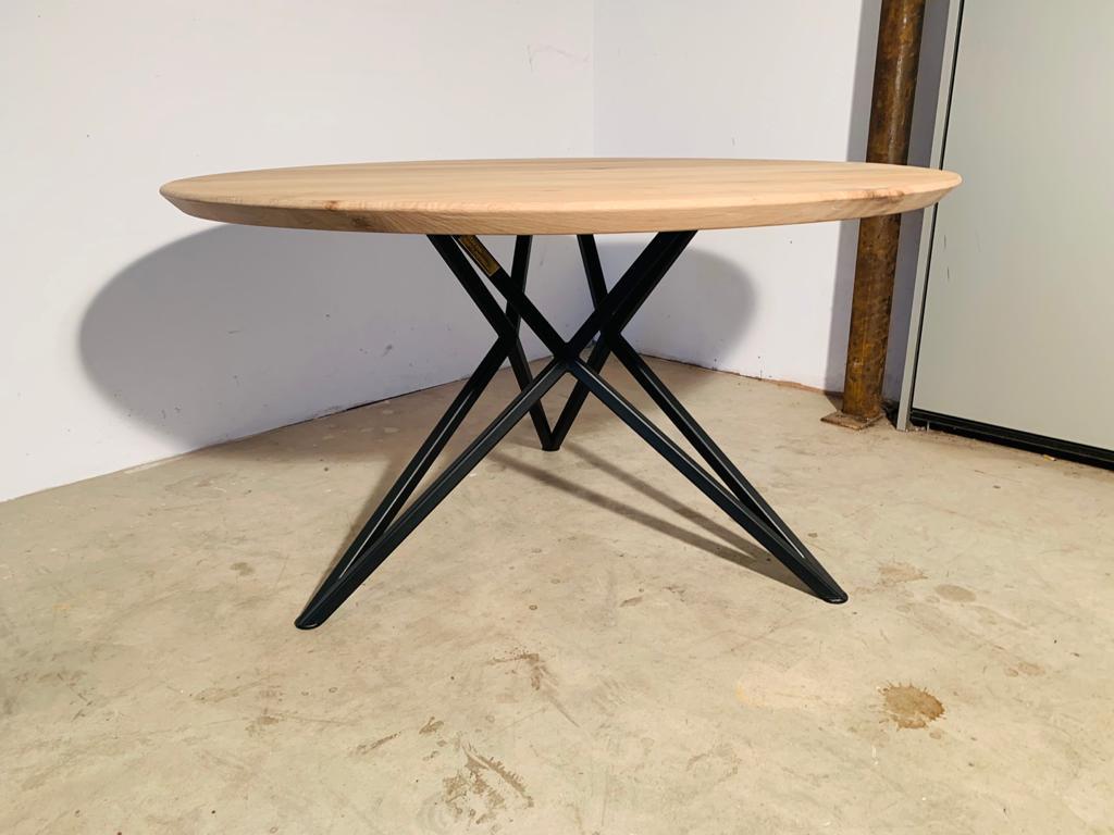 Unieke tafelpoot, ronde eettafel, stalen tafelpoot, staal, Huis en Inrichting, Tafels | Eettafels, Ophalen, 100 tot 150 cm, Rond