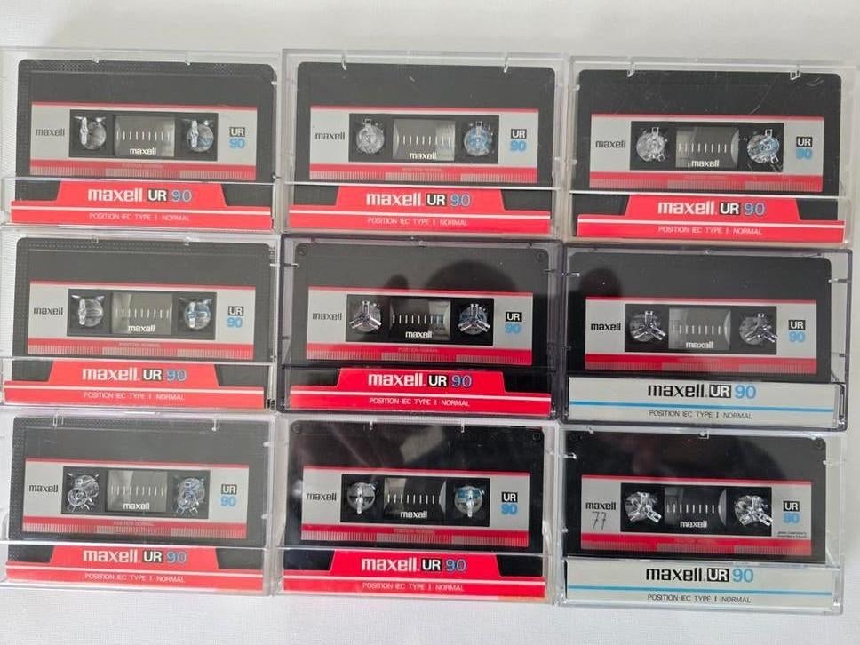 9 maxell cassettebandjes van 90 min, Ophalen of Verzenden, Zo goed als nieuw, Overige genres, 2 t/m 25 bandjes