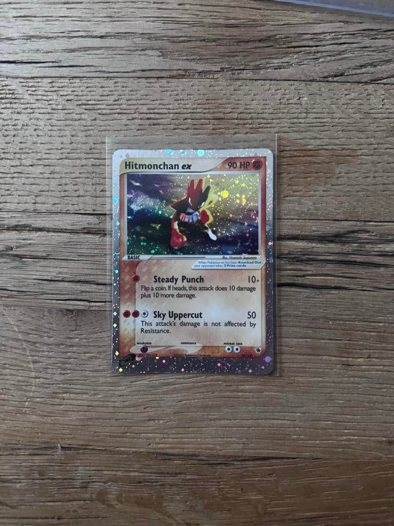 Hitmonchan ex e-series Pokémon kaart (prachtige staat), Ophalen of Verzenden, Zo goed als nieuw, Losse kaart, Foil