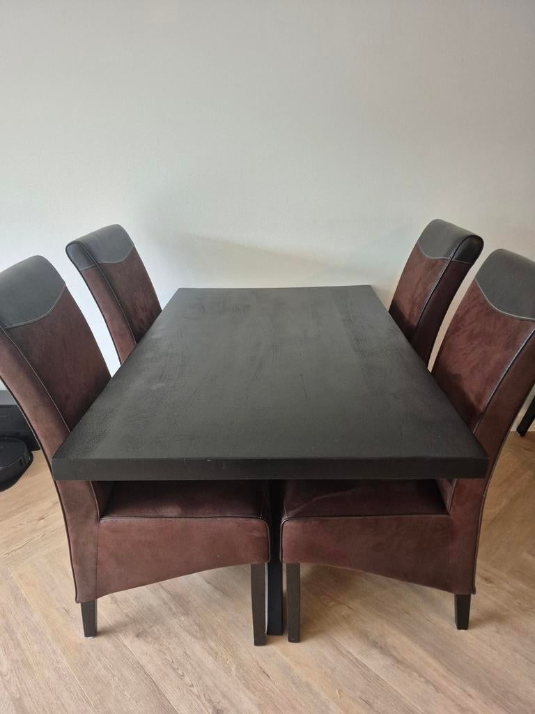 Mooie eethoek met stoelen - Tafel 140x90 cm, Huis en Inrichting, Tafels | Eettafels, Ophalen