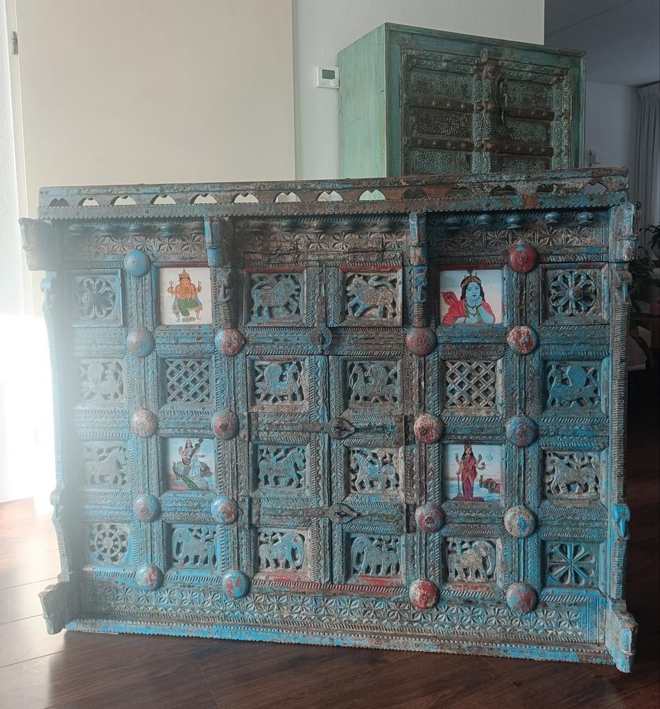 Antiek Indiase kast India Indiaas, Antiek en Kunst, Antiek | Meubels | Kasten, Ophalen