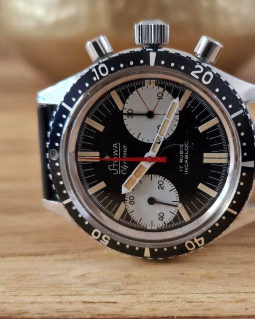 Vintage Stowa Chrono Polshorloge, Overige merken, Stowa Uhren GmbH & Co. KG, Staal, Gewerbestraße 15, 75331 Engelsbrand, Duitsland