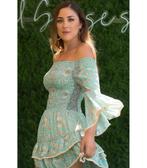 Ibiza Jurk Mintgroen Goud - Maat L (40) Boho Stijl, Ophalen of Verzenden, Nieuw, Maat 42/44 (L), Groen