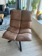 Zo goed als nieuwe cognac fauteuil, Huis en Inrichting, Fauteuils, Ophalen, Zo goed als nieuw, Stof, 75 tot 100 cm