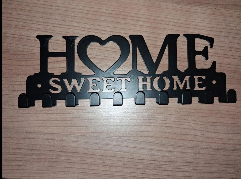 Home Sweet Home kapstok met 8 haken nieuw, Wandkapstok, Ophalen of Verzenden, Zo goed als nieuw, Minder dan 100 cm