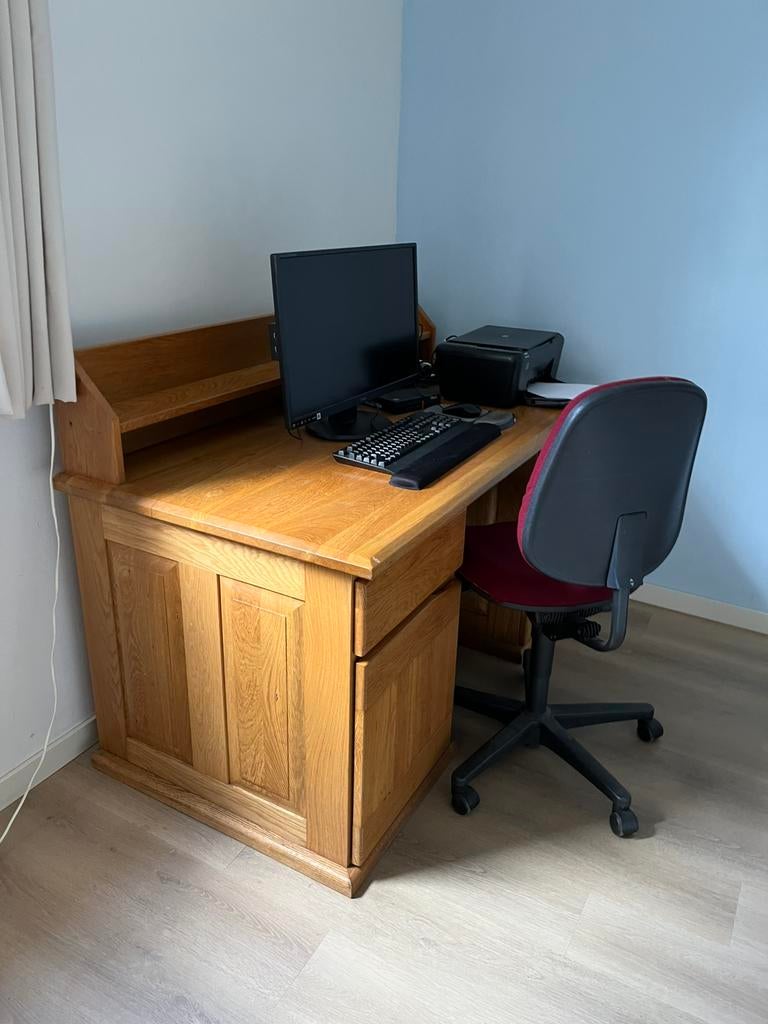 Massief eiken bureau, Ophalen, Gebruikt