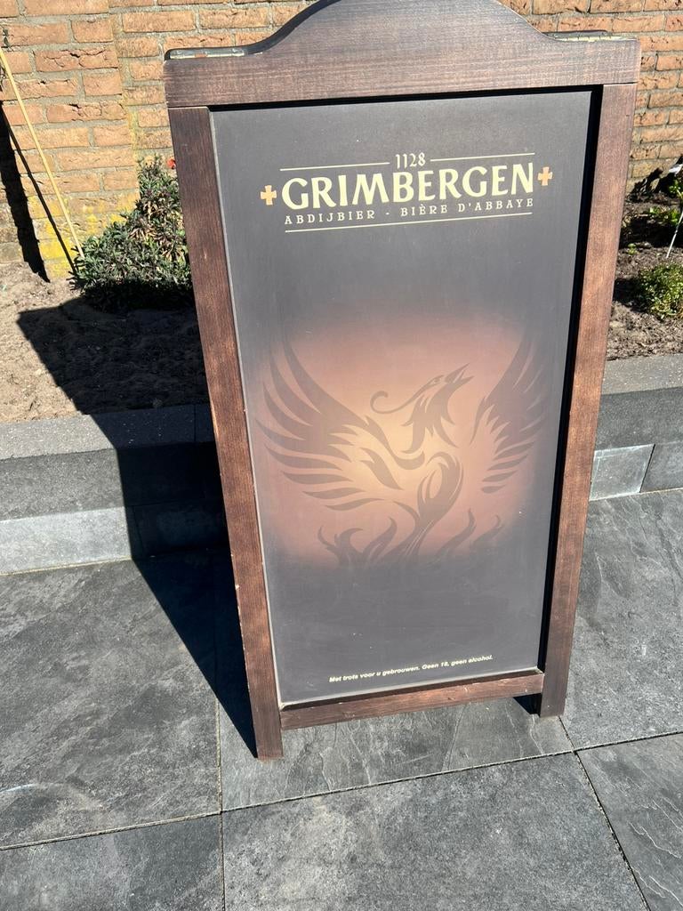 Reclame bord grimbergen, Verzamelen, Ophalen, Gebruikt, Reclamebord, Plaat of Schild, Overige merken