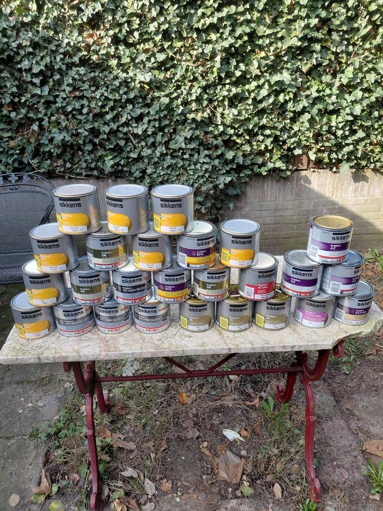 Sikkens verfblikjes_34 stuks van 500 ml leeg, Ophalen of Verzenden, Zo goed als nieuw