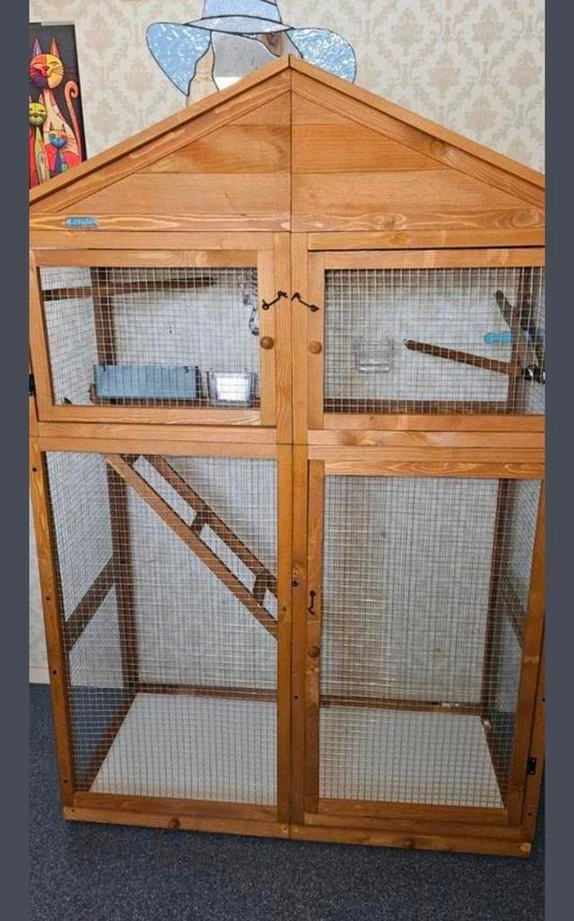 Mooie houten volière, Dieren en Toebehoren, Ophalen of Verzenden, 110 cm of meer, Hok, 90 cm of meer