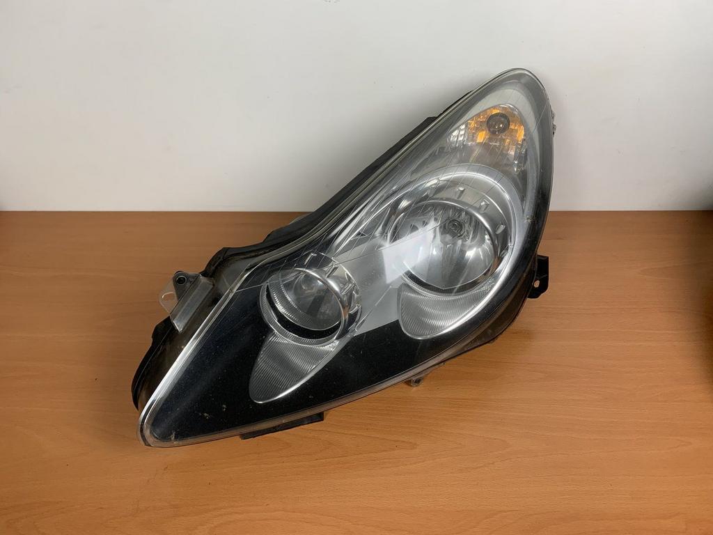 Koplamp Links Opel Corsa D 2006 tot 2010  zwart binnenwerk, Gebruikt, -, -, Opel