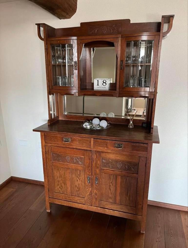 Prachtig antiek kast / buffetkast / vitrinekast, Huis en Inrichting, Kasten | Vitrinekasten, Ophalen