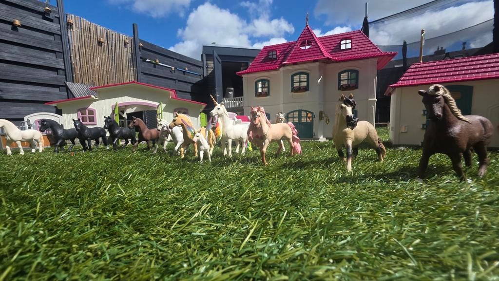 Grote Schleich set: huizen, paarden en accessoires, Ophalen of Verzenden, Zo goed als nieuw, Jongen of Meisje