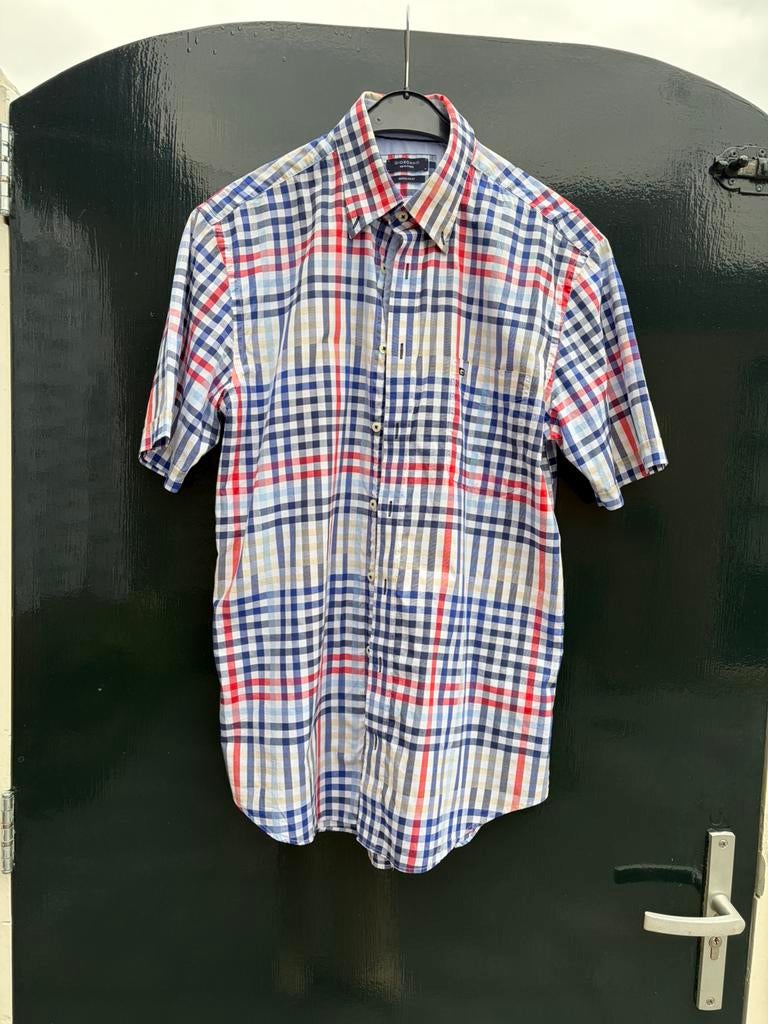 Overhemd merk Giordano  L41/42, Kleding | Heren, Overhemden, Ophalen of Verzenden, Zo goed als nieuw, Blauw, Halswijdte 41/42 (L)