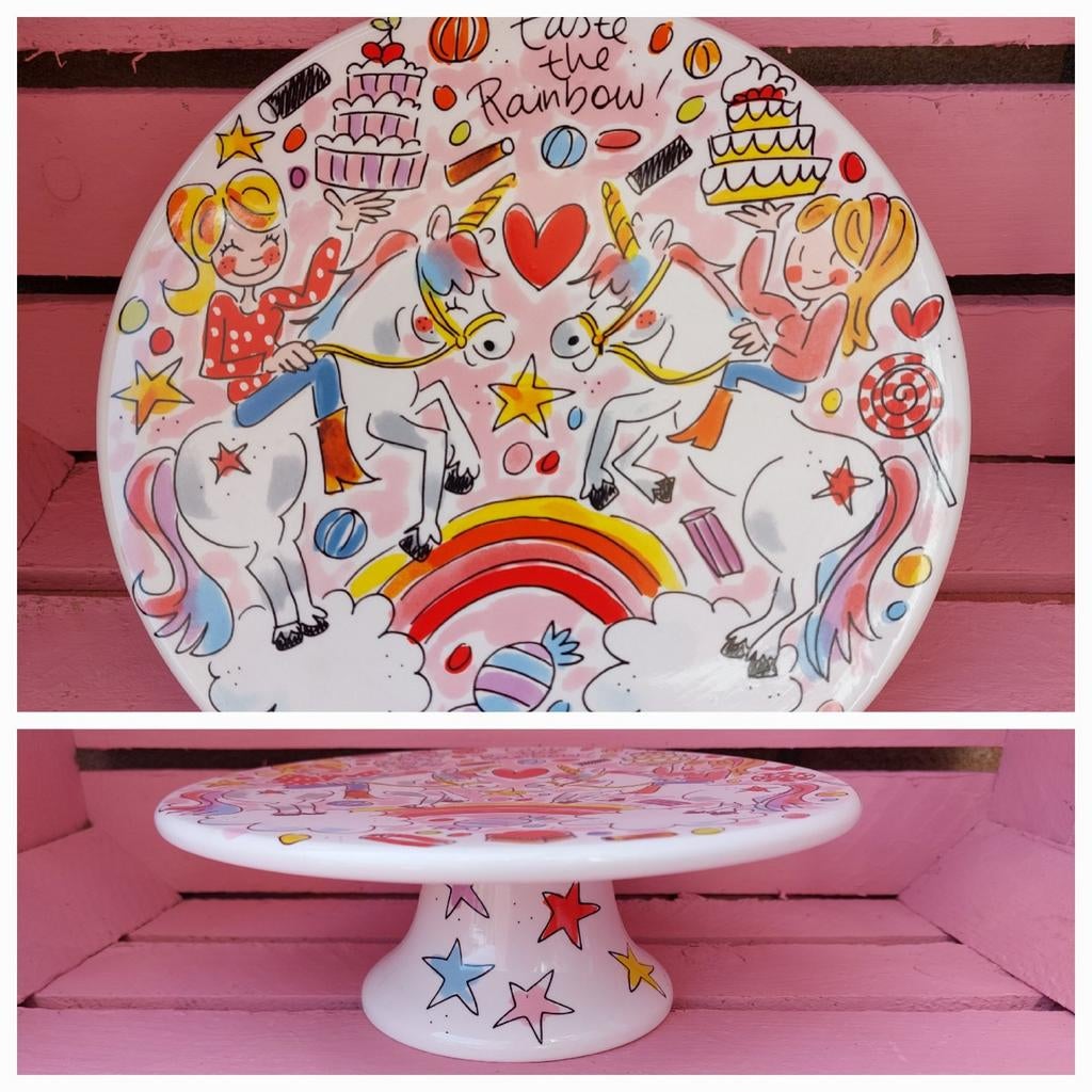 Blond Amsterdam unicorn taartplateau, Ophalen of Verzenden, Zo goed als nieuw, Aardewerk, Blond Amsterdam