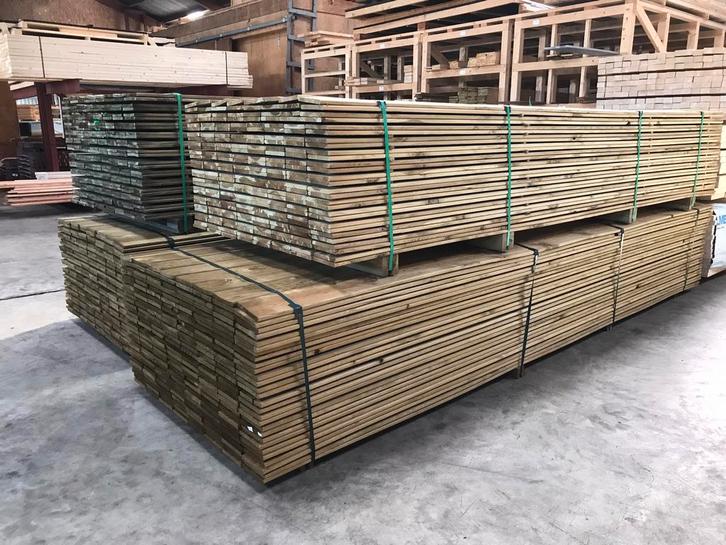 Tuinplanken/palen €1,45 per m1, Tuin en Terras, Palen, Balken en Planken, Nieuw, Palen, 250 cm of meer, Hardhout, Ophalen