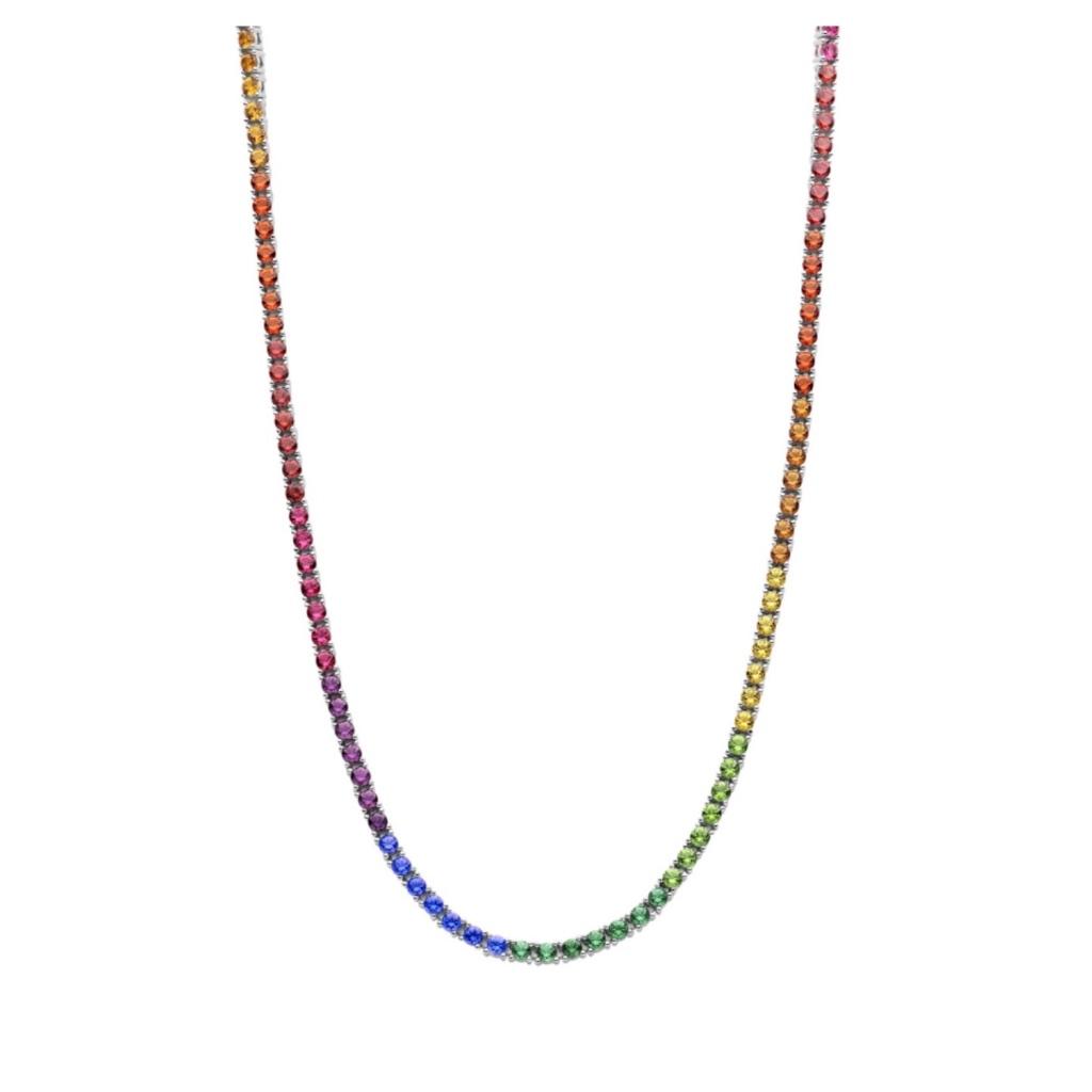 TI SENTO 3992MC ZILVEREN COLLIER MULTICOLOR ZIRKONIA, Info@juwelier-van-soest.nl, Nieuw, Ophalen of Verzenden, Turfstraat 16, Zutphen