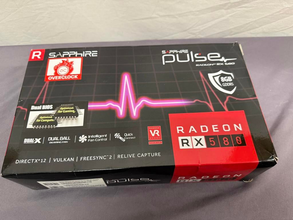 Sapphire Pulse Radeon RX 580 8 GB, PCI-Express 3, Radeon, Onbekend, Nieuw