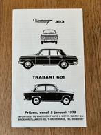 Wartburg en Trabant prijslijst 1973, Ophalen of Verzenden, Zo goed als nieuw, Overige merken