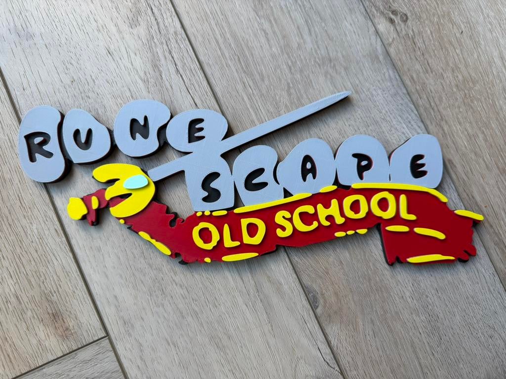 Old school runescape logo muur decoratie #osrs, 20 cm, Ophalen of Verzenden, Kunststof, 12 cm