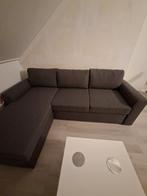 Hoekslaapbank met bijzettafel - Grijs en Wit, Ophalen, 125 tot 150 cm, Hoekbank, Driepersoons