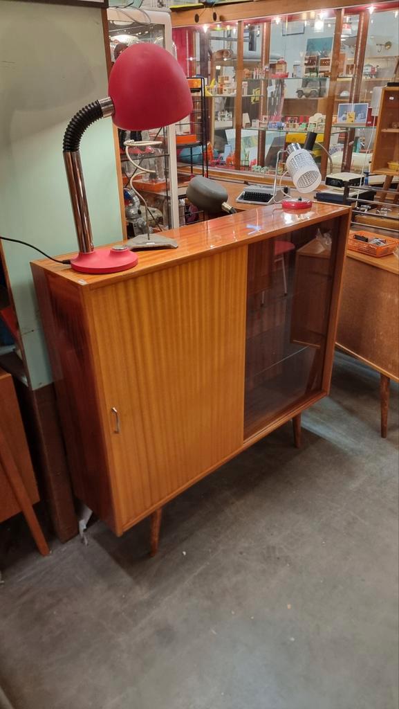 Vintage wandkast met schuifdeuren Jaren 60, Huis en Inrichting, Kasten | Dressoirs, Gebruikt, 25 tot 50 cm, Ophalen of Verzenden