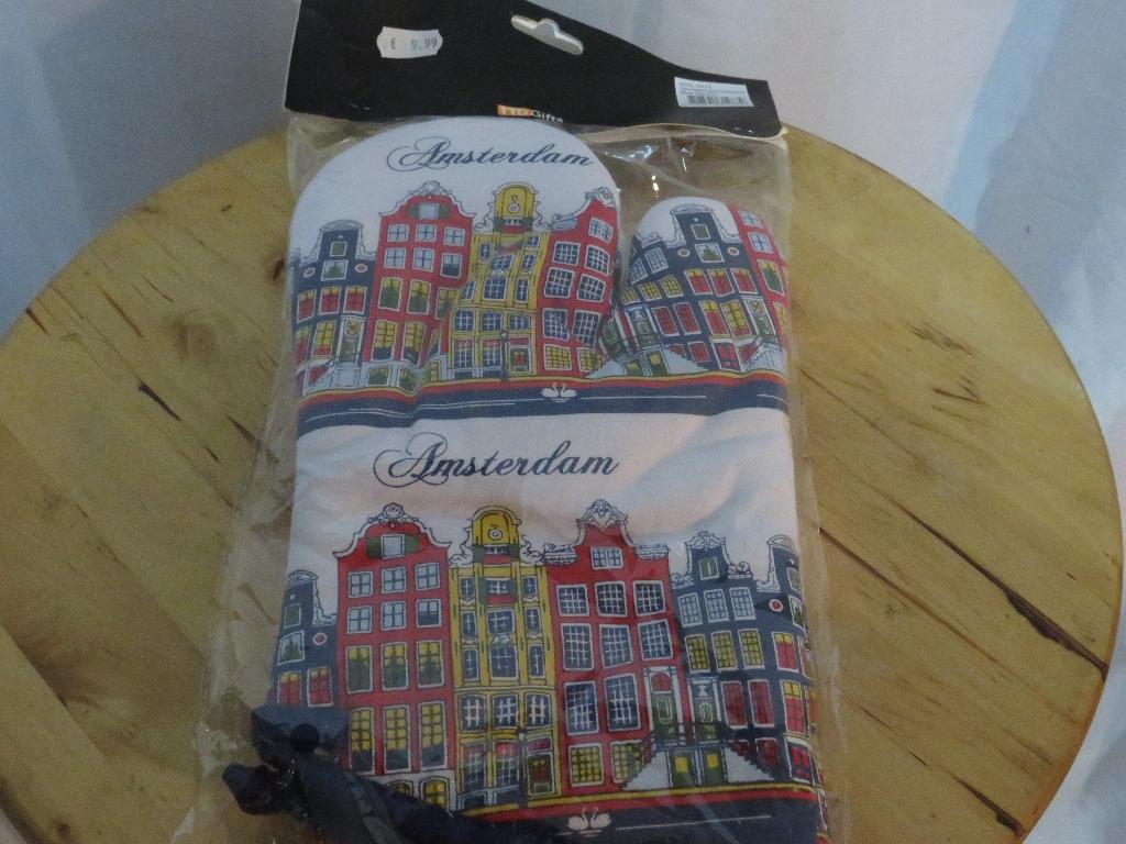 nieuwe oven / want / handschoen met Amsterdam grachten print, Antiek en Kunst, Curiosa en Brocante, Ophalen of Verzenden