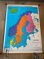 Schoolplaat Noord Europa, Antiek en Kunst, Antiek | Schoolplaten, Ophalen, Aardrijkskunde