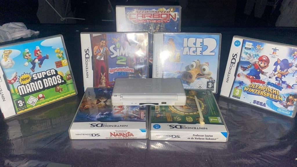 Nintendo DS Lite met 7 games, zonder oplader, Ophalen, Overige kleuren, Gebruikt