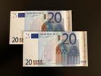 2x €20,- Duisenberg - Nederland (P) - G001 UNC, Ophalen of Verzenden, Overige landen, 20 euro, Setje