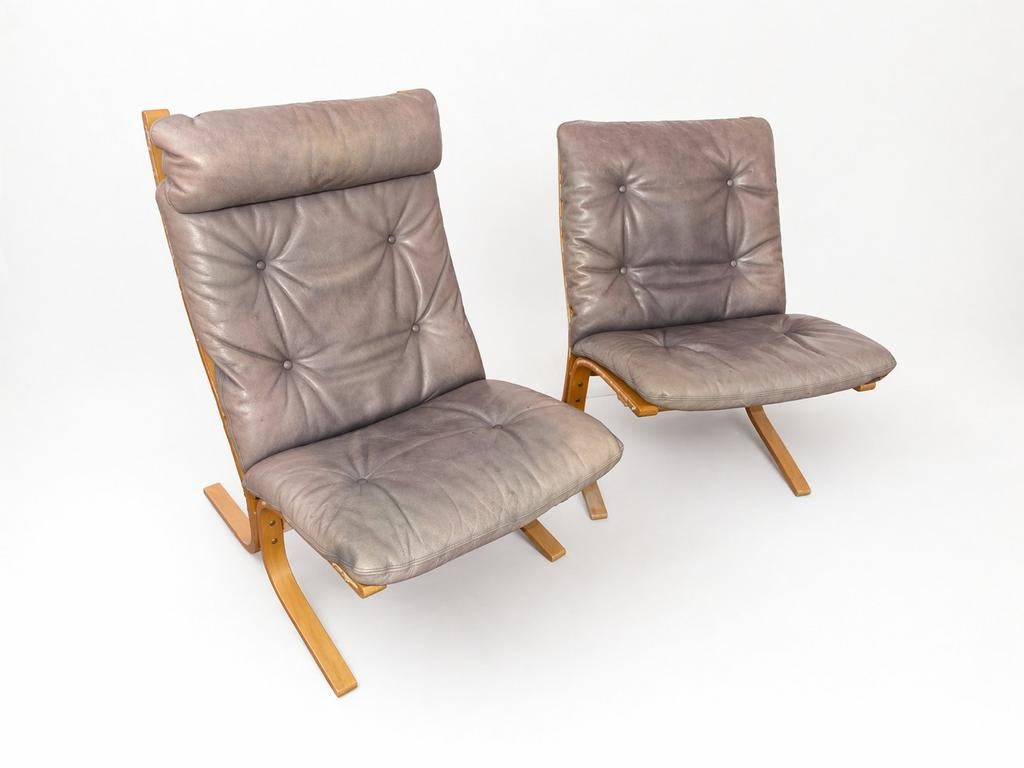 Westnofa Fauteuils - Vintage Design Stoelen, Ophalen, Gebruikt, 75 tot 100 cm, Leer